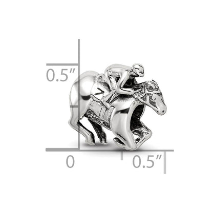 Sterling Silver Race Horse Bead Charm