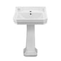 Isabella Collection Traditional Pedestal with Integrated Rectangular Bowl, Backsplash, Dual Soap Ledges, Decorative Trim and Overflow
