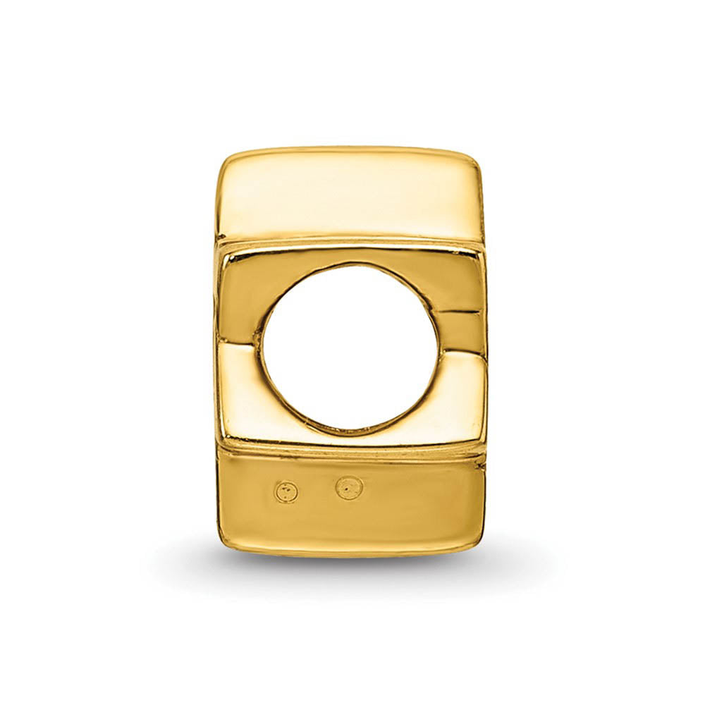 Star of David Bead Charm in 14k Yellow Gold Plated Sterling Silver