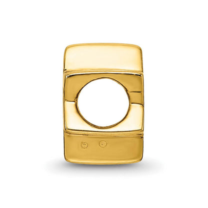 Star of David Bead Charm in 14k Yellow Gold Plated Sterling Silver