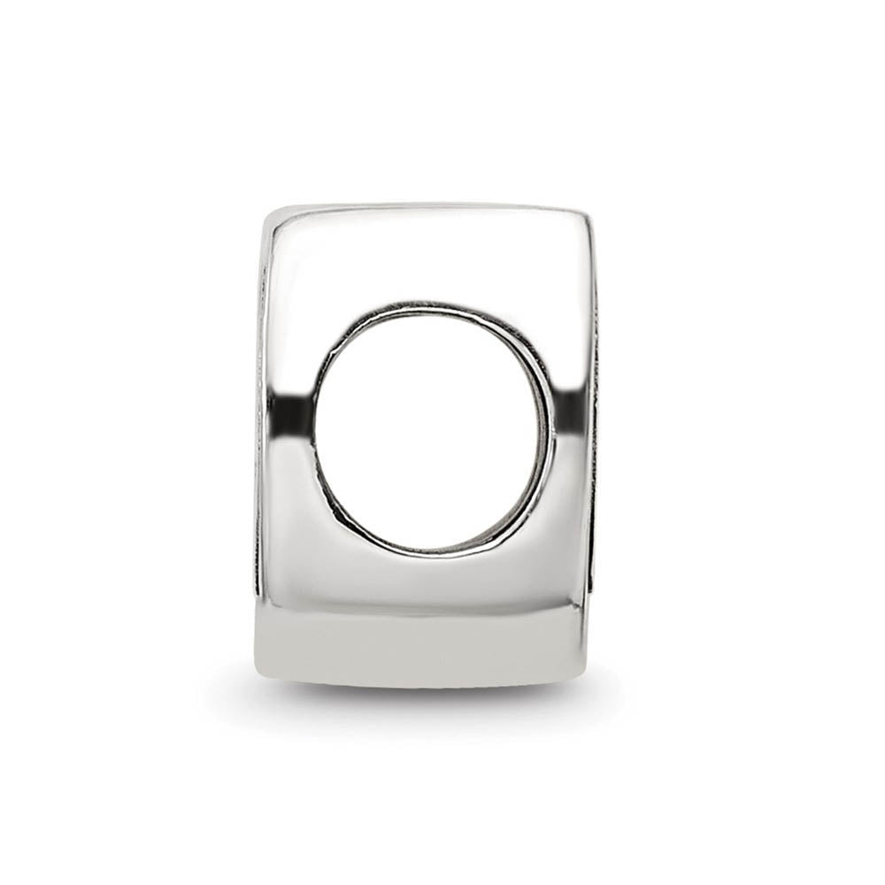 Good Luck Horseshoe Bead Charm in Antiqued Sterling Silver