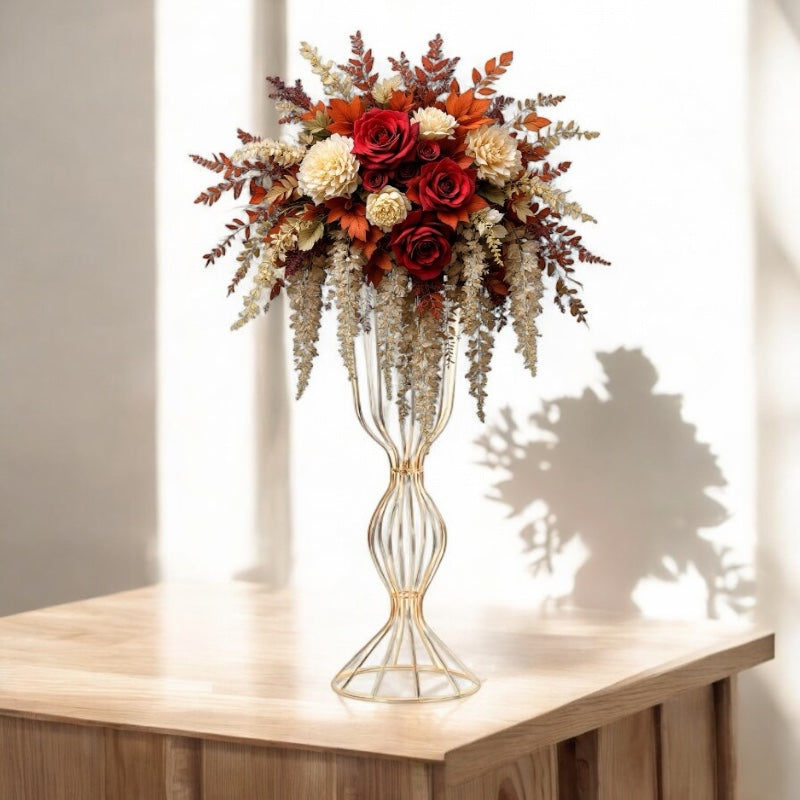 Elyss Wedding Party Table Decor - 23.6” Gold Flower Stand