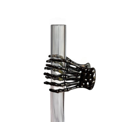 Skeleton Hand Straw Charm - Metal