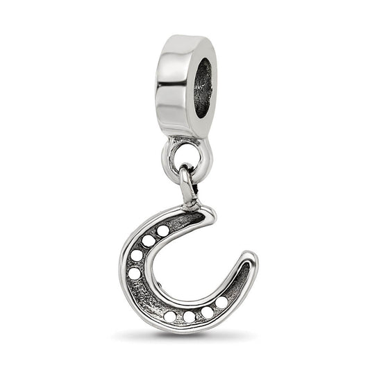 Sterling Silver Horseshoe Dangle Bead Charm