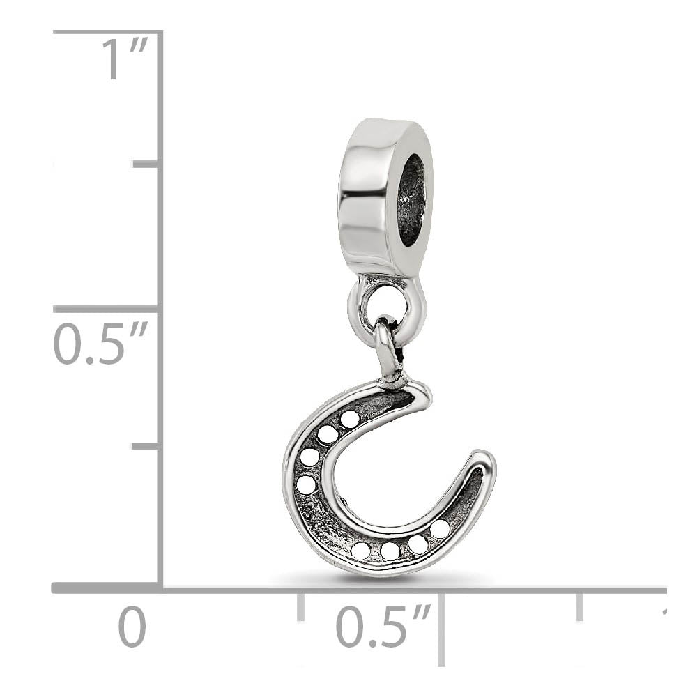 Sterling Silver Horseshoe Dangle Bead Charm