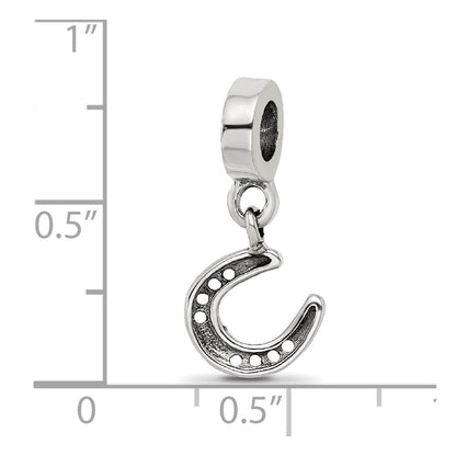 Sterling Silver Horseshoe Dangle Bead Charm