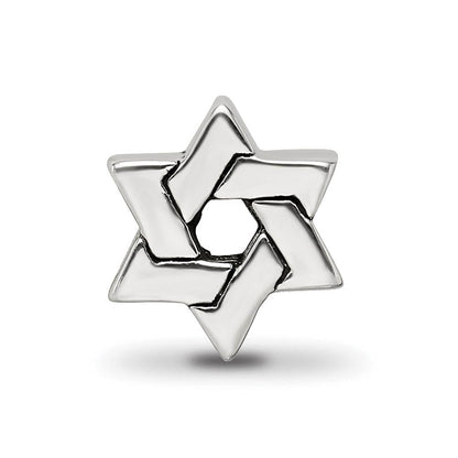 Sterling Silver Star of David Bead Charm