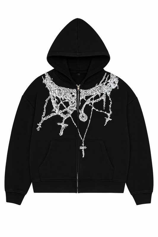 *Breaking Chains Zip-Up (Black/White)