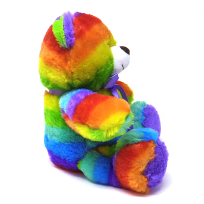 Rainbow Teddy Bear Plush Stuffed Animal Cuddly Soft 12 inch