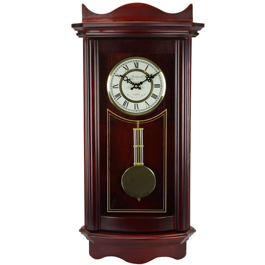 Bedford Clock Collection Weathered Chocolate Cherry Wood 25 Inch Wall