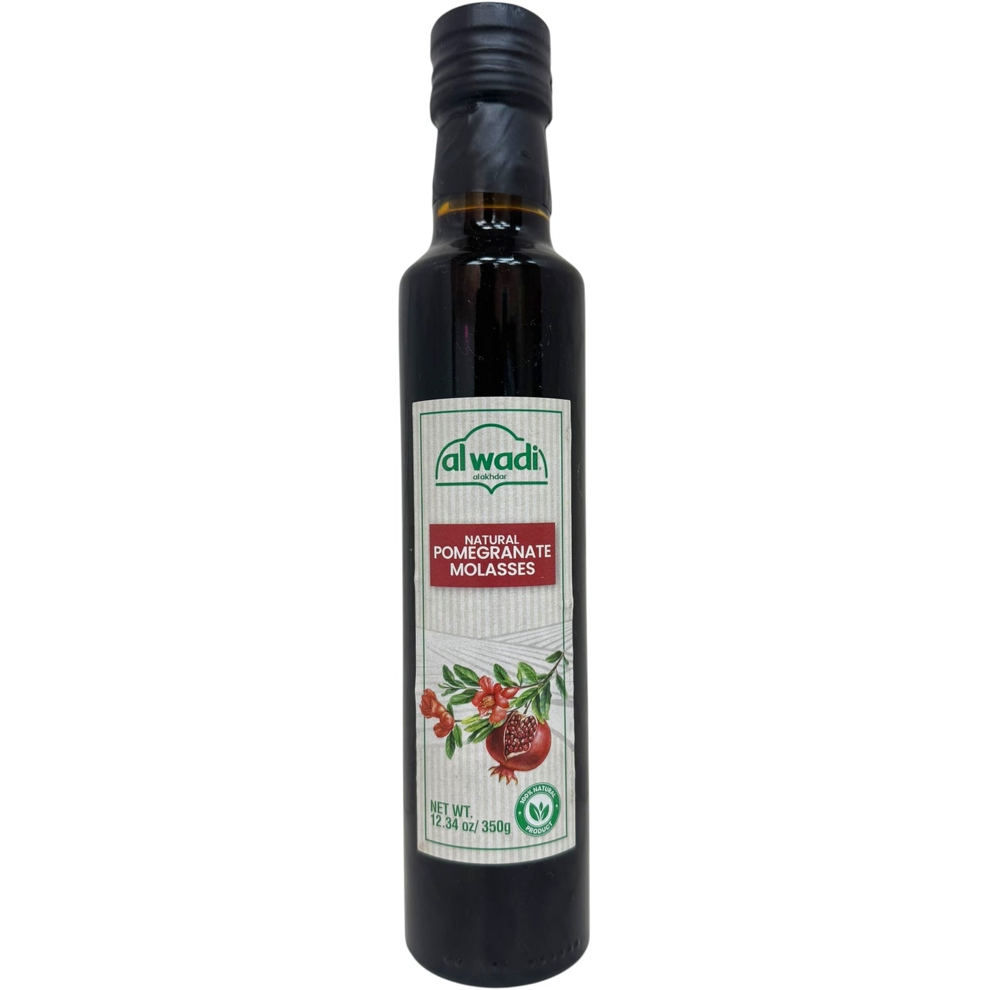 Alwadi Natural Pomegranate Molasses, No Added Sugar - Pure & Healthy 500ml Bottle