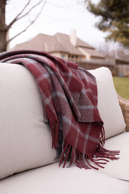 Estancia ALPACA BLEND Throw - Grey / Wine | Kitchen + Metal