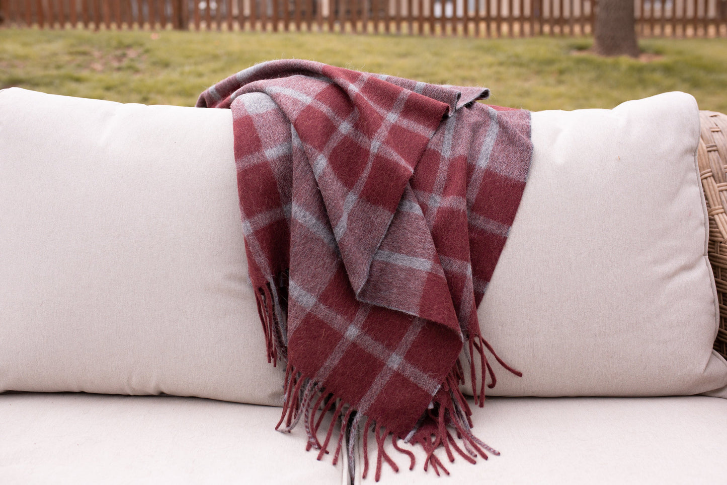 Estancia ALPACA BLEND Throw - Grey / Wine | Kitchen + Metal