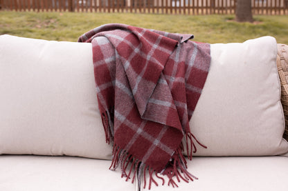 Estancia ALPACA BLEND Throw - Grey / Wine | Kitchen + Metal