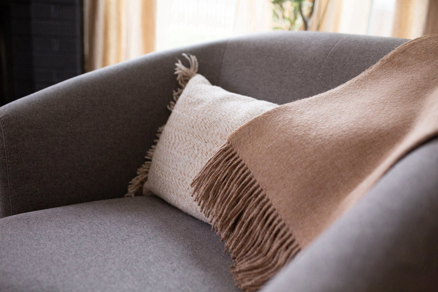 Encanto Alpaca Throw - Sandy Beige | Blankets | Kitchen + Metal