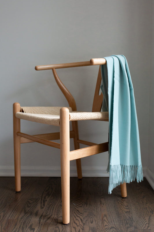 Esencia Alpaca Throw - Sky Blue | Blankets | Kitchen + Metal
