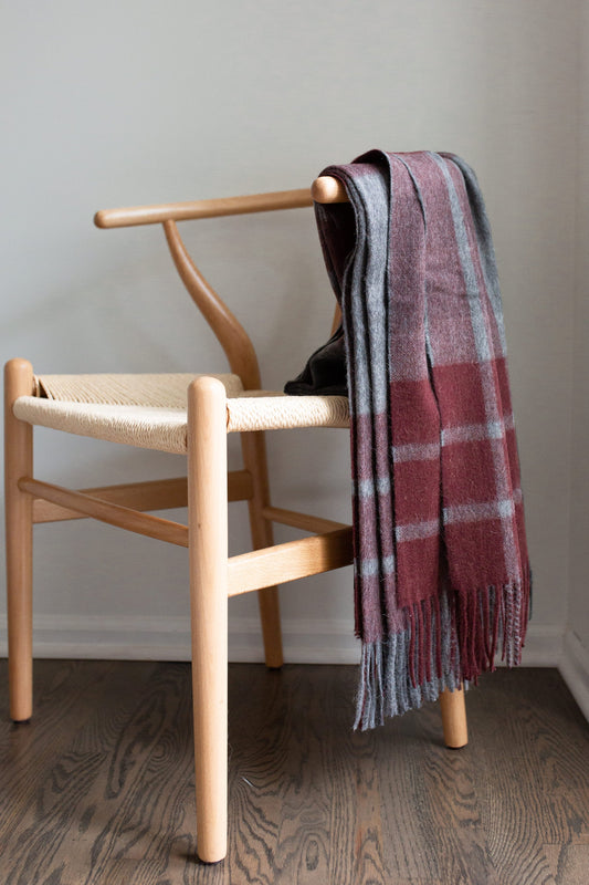 Estancia ALPACA BLEND Throw - Grey / Wine | Kitchen + Metal