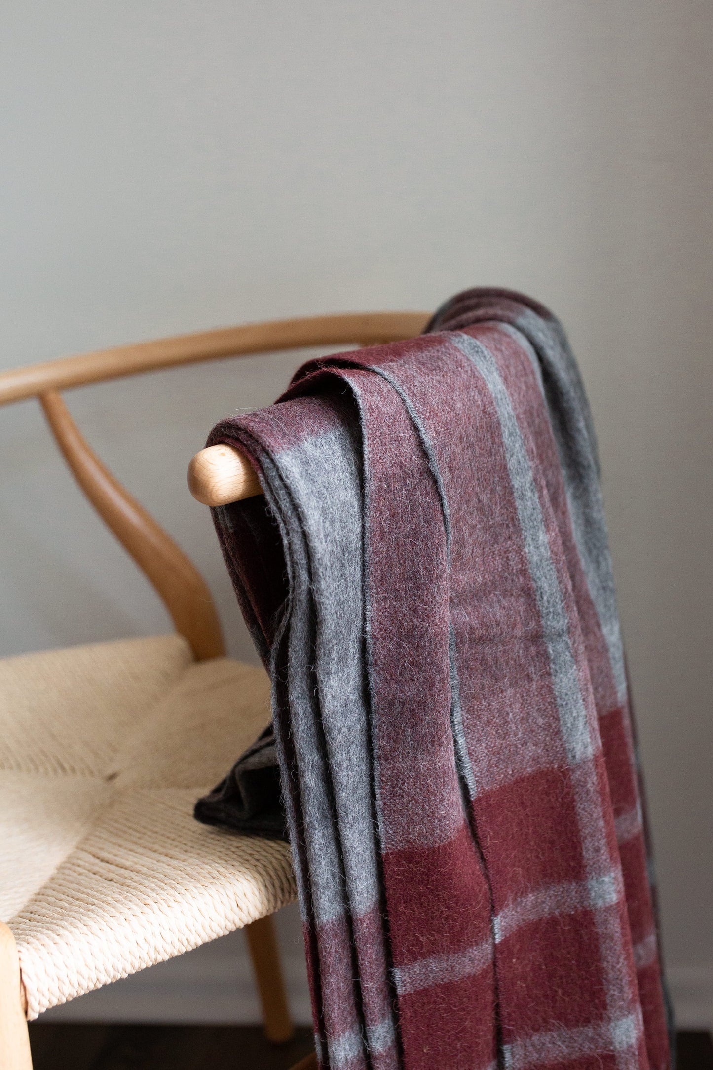 Estancia ALPACA BLEND Throw - Grey / Wine | Kitchen + Metal