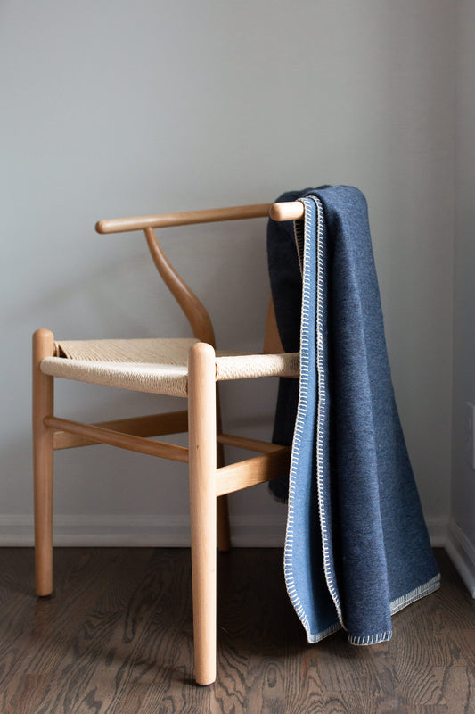 Descanso ALPACA BLEND Throw - Navy Heather | Blankets | Kitchen + Metal