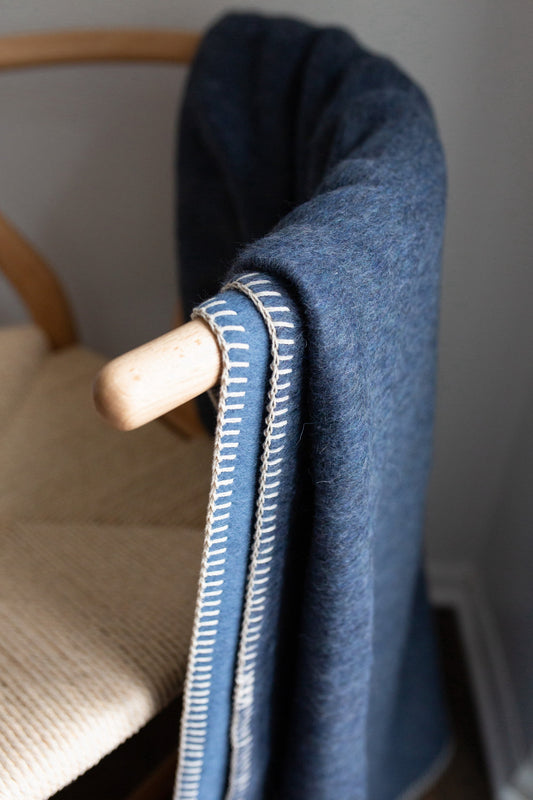 Descanso ALPACA BLEND Throw - Navy Heather | Blankets | Kitchen + Metal