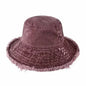 Frayed Bucket Hat - Wide Brim Cotton - UPF 50+ Sun Protection - One Size