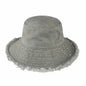 Frayed Bucket Hat - Wide Brim Cotton - UPF 50+ Sun Protection - One Size