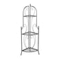 Indoor/Outdoor 3-Shelf Black Metal Corner Bakers Rack Plant Stand