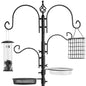 Complete Bird Feeder Set with Black Metal Stand and Bird Feeders