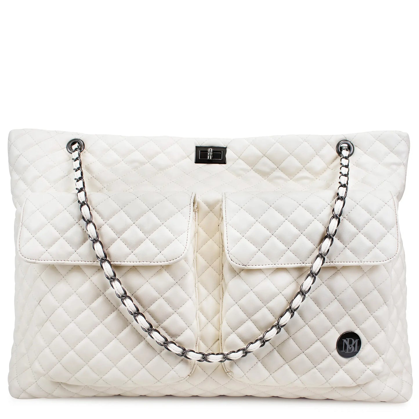Diana Quilted Vegan Leather Weekender Tote Bag