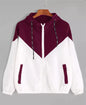 Color Block Hooded Jacket with Elastic Waist (Summer)
