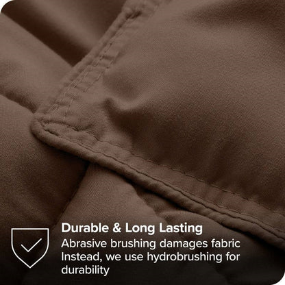 Twin size Down Alternative Comforter Set in Chocolate Brown Color