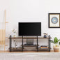 Modern Industrial Metal Wood Entertainment Center TV Stand for TV up to 60-inch