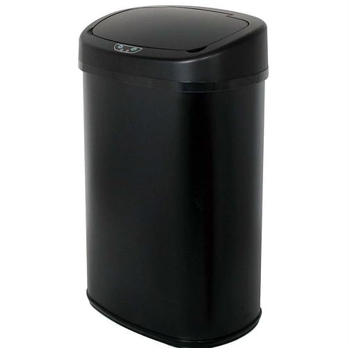 Black 13-Gallon Kitchen Trash Can with Touch Free Motion Sensor Lid | Trash Cans | Kitchen [Metal] | Kitchen + Metal