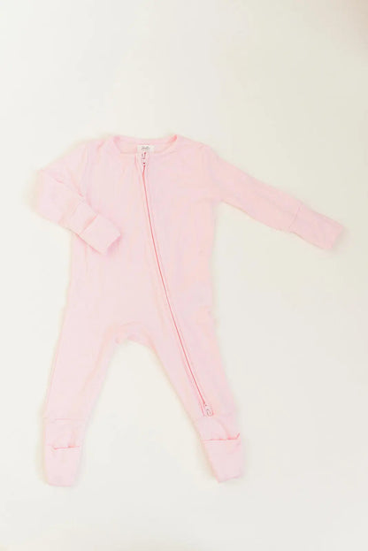 Bamboo Baby Clothes - Convertible Jumpsuit 0-3 Months - Baby Pink