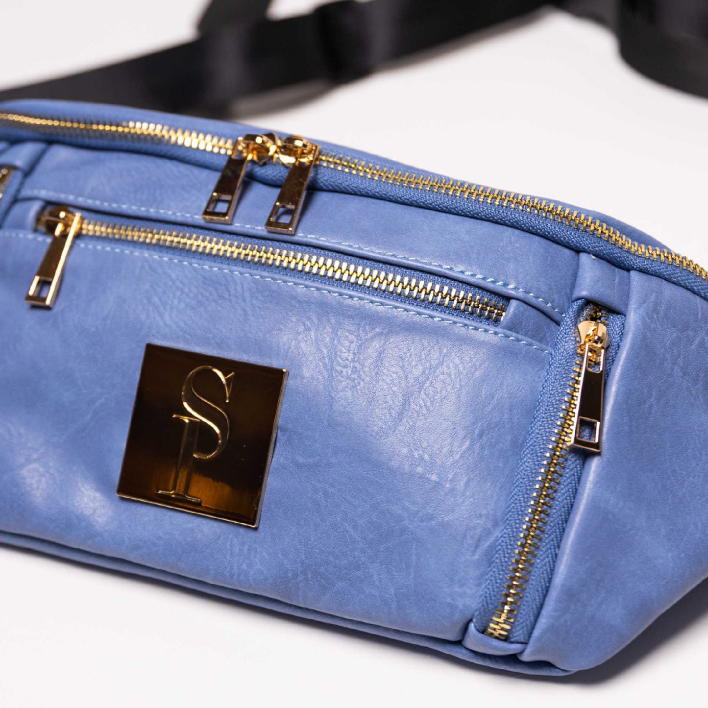 Baby Blue Leather Sling Bag