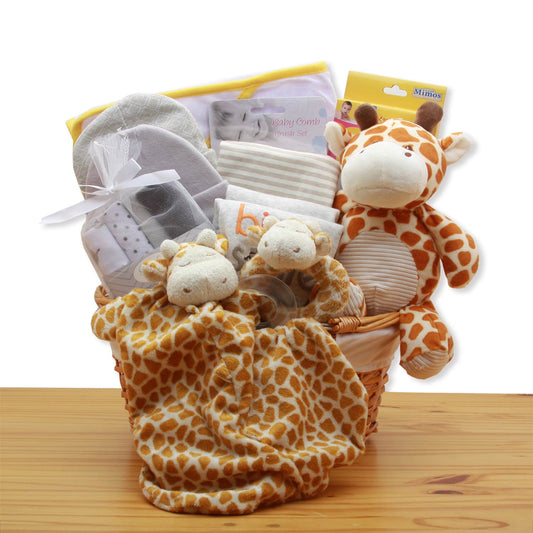Jungle Safari New Baby Gift Basket - Yellow -  new baby gift basket -