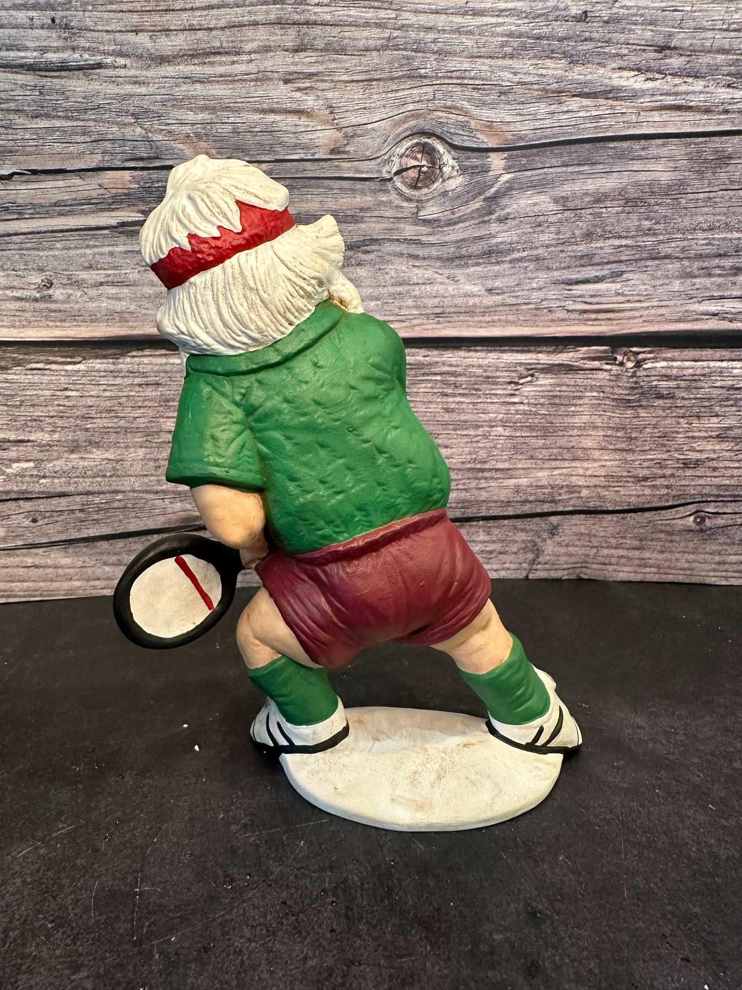 Ceramic Santa Playing Pickleball Figurine