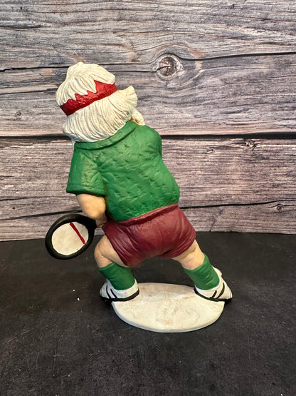 Ceramic Santa Playing Pickleball Figurine