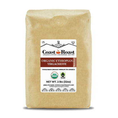 Organic Ethiopian Yirgacheffe Medium-Dark Whole Bean Coffee