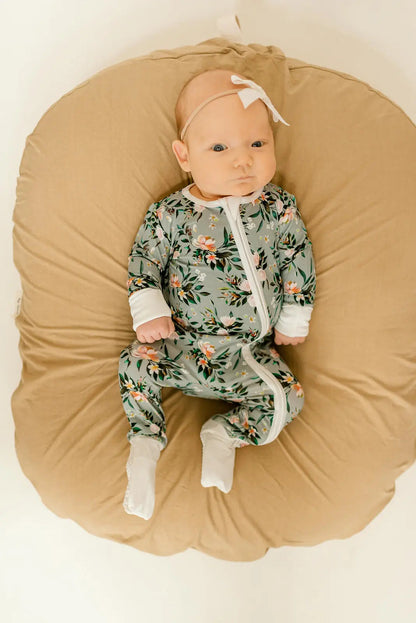 Bamboo Baby Clothes - Convertible Jumpsuit 0-3 Months - Botanical