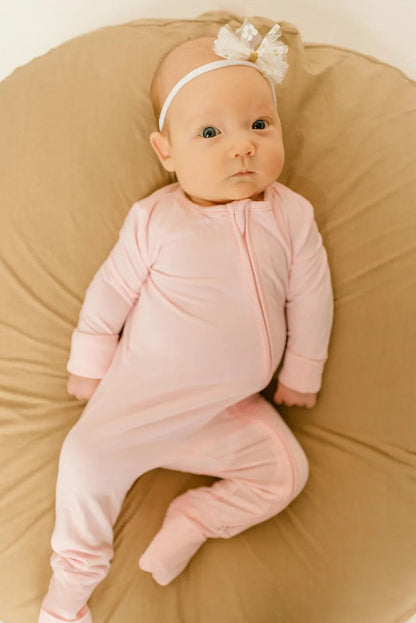 Bamboo Baby Clothes - Convertible Jumpsuit 0-3 Months - Baby Pink