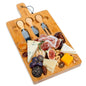 Bamboo Cheese Board and Knife Set - 12x8 inch Charcuterie Board | Kitchen + Metal