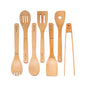 Wooden Spoons for Cooking 7-Pack - Bamboo Kitchen Utensils Set