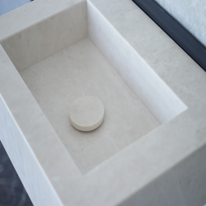 HANDCRAFTED LIGHT PEARL CUSTOM MARBLE SINK (NS-036)