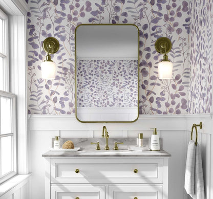 Lilac Eucalyptus Leaves Wallpaper | Kitchen + Metal