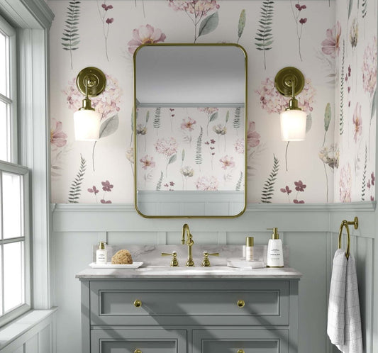 Hydrangea Watercolor Wallpaper | Kitchen + Metal