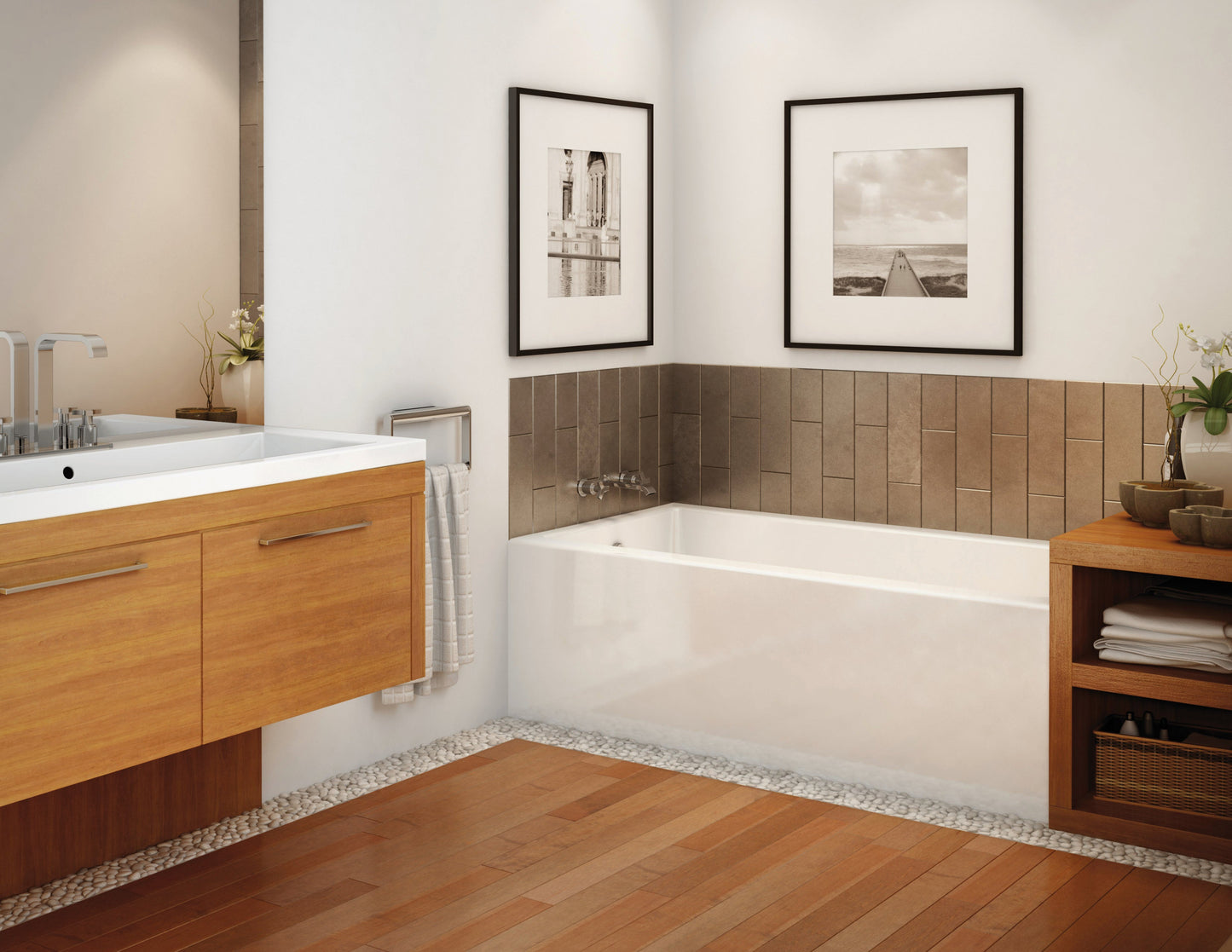 Rubix 6030 Acrylic Alcove Right-Hand Drain Bathtub in White – 59 3/4" x 30" x 18 3/8"