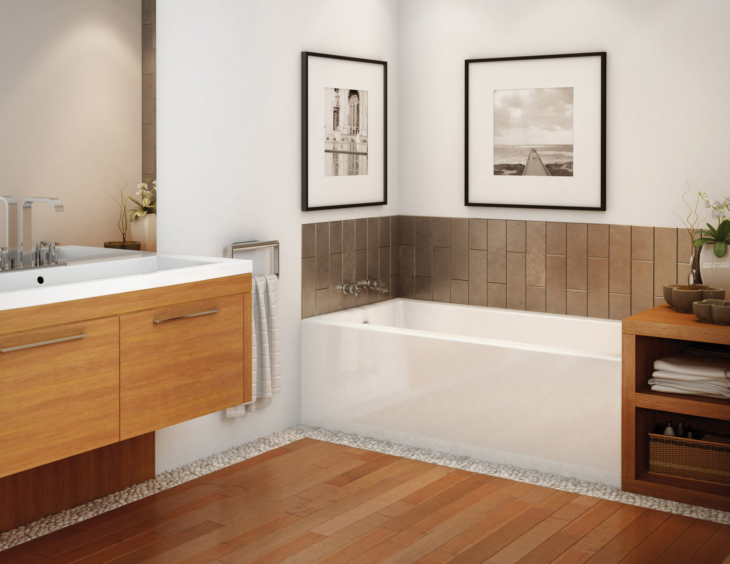 Rubix 6030 Acrylic Alcove Right-Hand Drain Bathtub in White – 59 3/4" x 30" x 18 3/8"