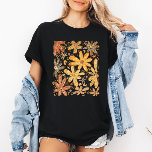 Beautiful Autumn Flowers, Fall, Floral, Watercolor, Tshirt