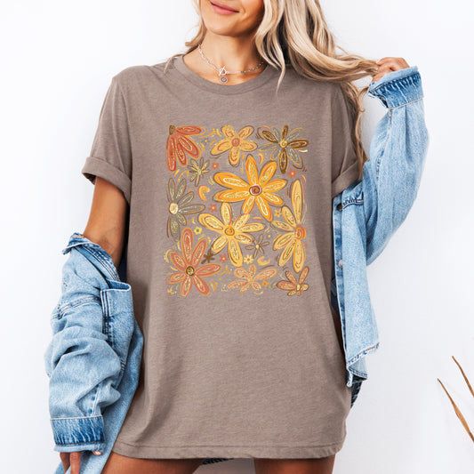 Beautiful Autumn Flowers, Fall, Floral, Watercolor, Tshirt